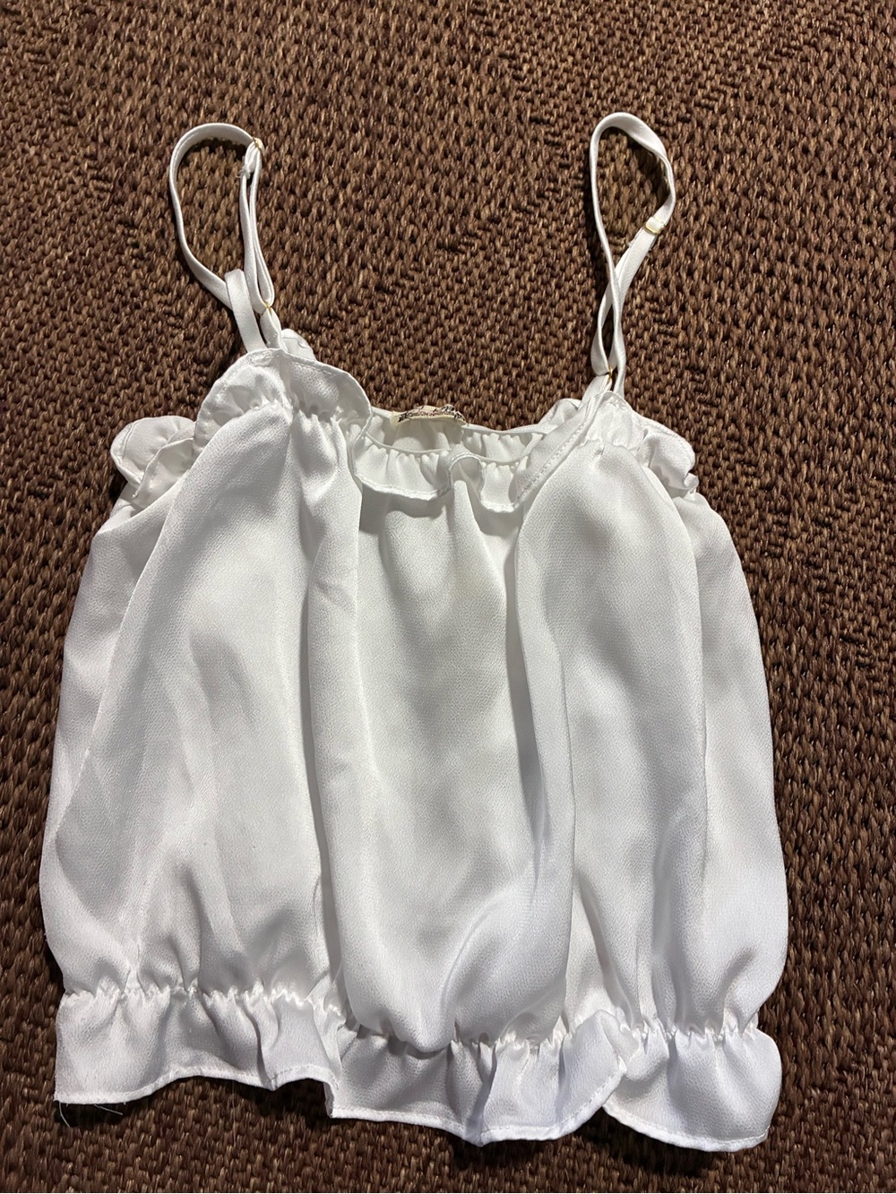 Free People Intimately White Ruffle Crop Top